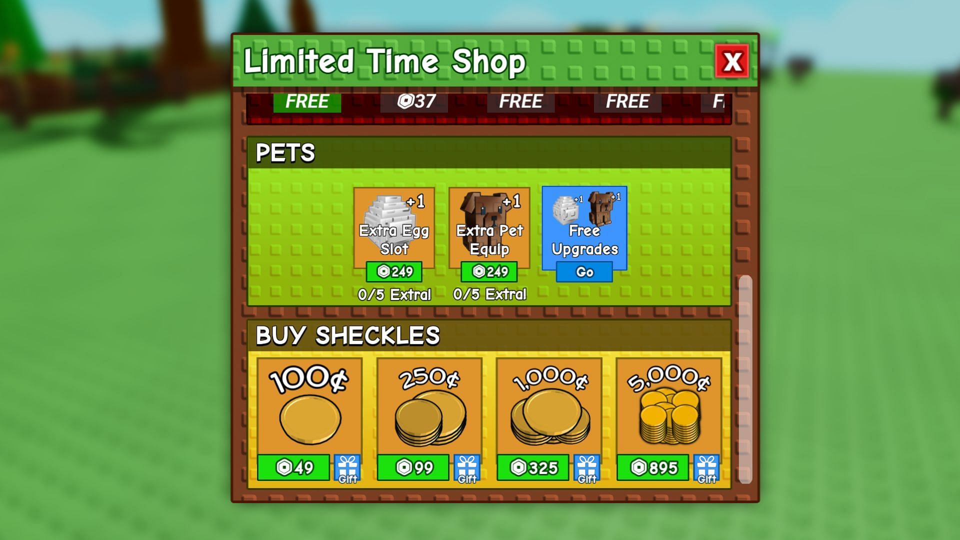 You can spend Robux to purchase some Sheckles (Image via Roblox)
